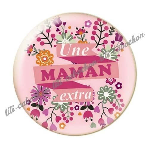 Cabochon résine à coller 25 mm maman f57