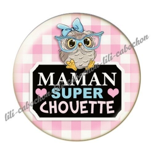 Cabochon résine à coller 25 mm maman f66
