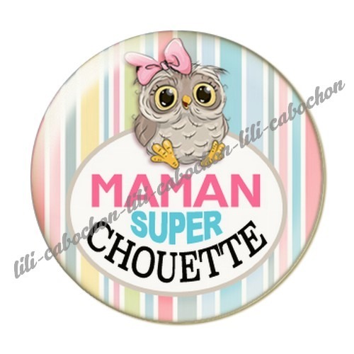 Cabochon résine à coller 25 mm maman f72
