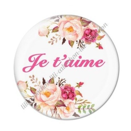 Cabochon résine à coller 25 mm maman g3 je t'aime