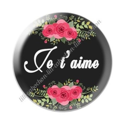 Cabochon résine à coller 25 mm maman g4 je t'aime