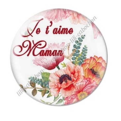 Cabochon résine à coller 25 mm maman g7