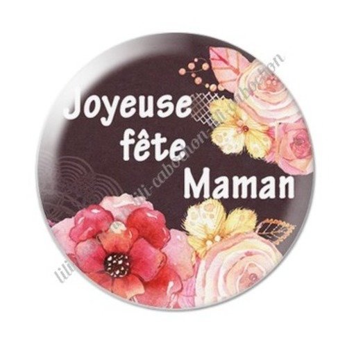 Cabochon résine à coller 25 mm maman g8