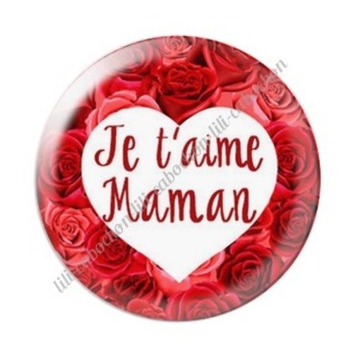 Cabochon résine à coller 25 mm maman g12