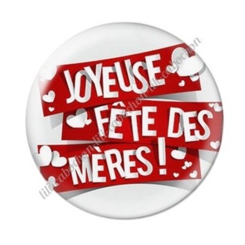 Cabochon résine à coller 25 mm maman g17