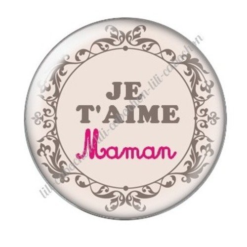 Cabochon résine à coller 25 mm maman g19