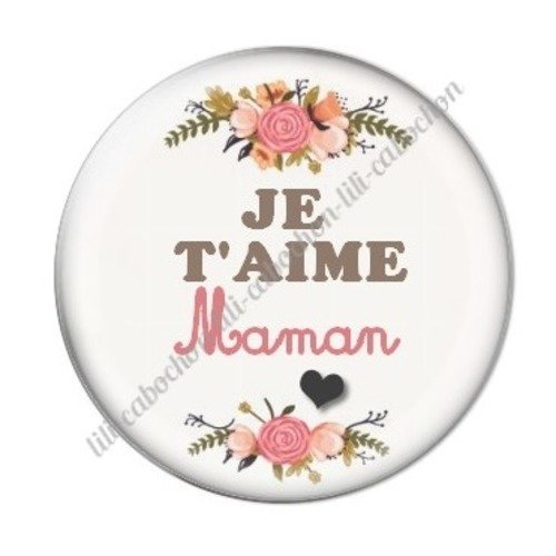 Cabochon résine à coller 25 mm maman g22