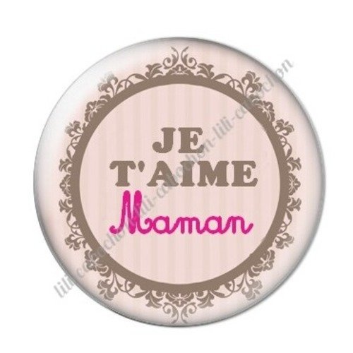 Cabochon résine à coller 25 mm maman g23