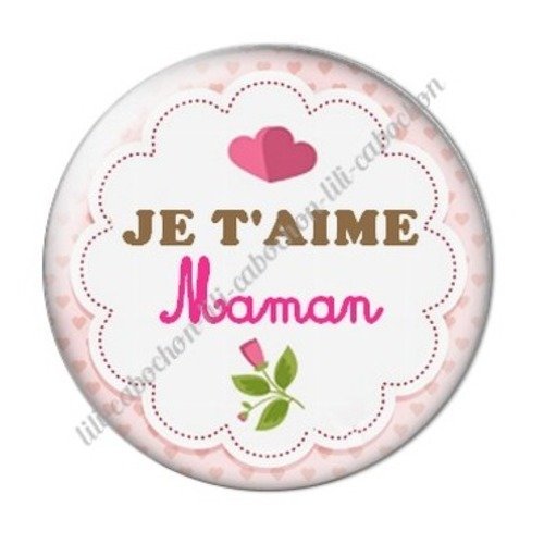 Cabochon résine à coller 25 mm maman g26