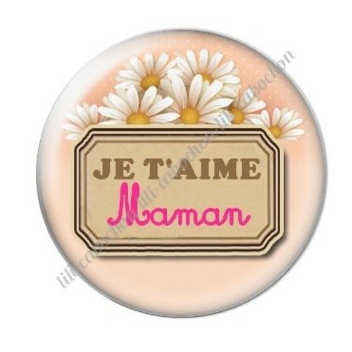 Cabochon résine à coller 25 mm maman g32