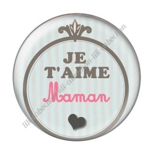 Cabochon résine à coller 25 mm maman g34