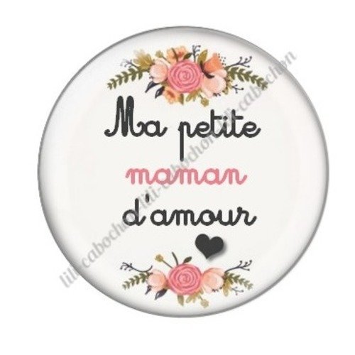 Cabochon résine à coller 25 mm maman g35