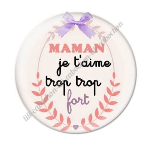 Cabochon résine à coller 25 mm maman g38