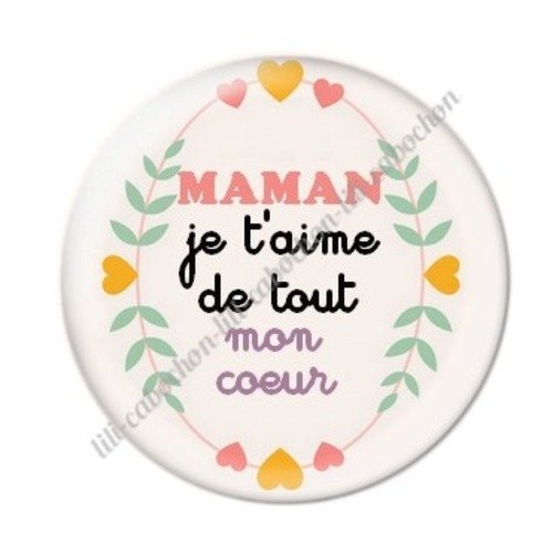 Cabochon résine à coller 25 mm maman g39