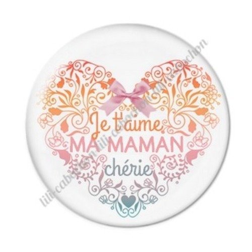 Cabochon résine à coller 25 mm maman g42