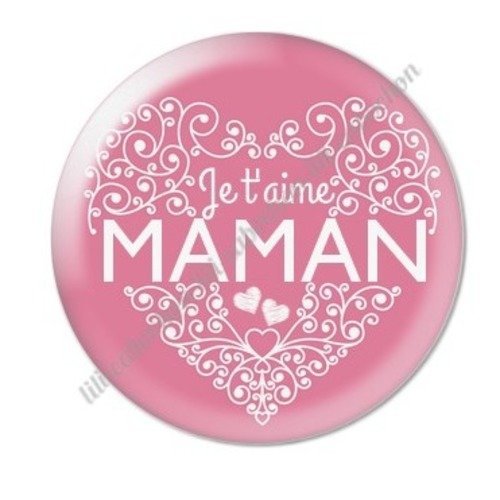 Cabochon résine à coller 25 mm maman g43