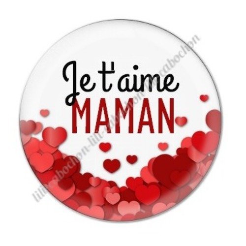 Cabochon résine à coller 25 mm maman g44