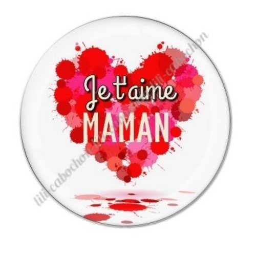 Cabochon résine à coller 25 mm maman g47