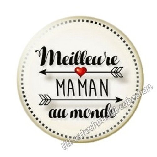 Cabochon résine à coller 25 mm maman h1