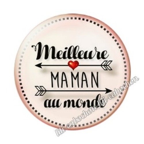 Cabochon résine à coller 25 mm maman h2