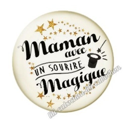 Cabochon résine à coller 25 mm maman h3