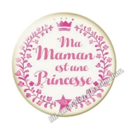 Cabochon résine à coller 25 mm maman h6