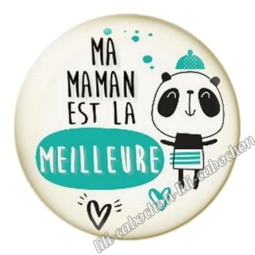 Cabochon résine à coller 25 mm maman h7