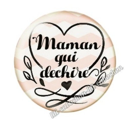 Cabochon résine à coller 25 mm maman h10