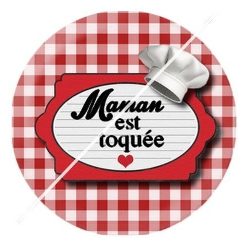 Cabochon résine à coller 25 mm maman i6