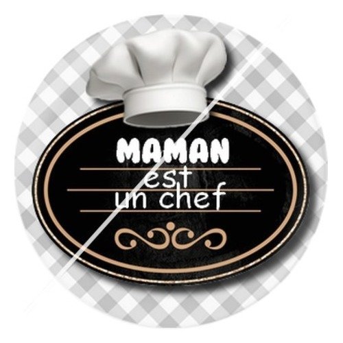 Cabochon résine à coller 25 mm maman i7