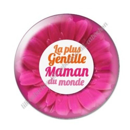 Cabochon résine à coller 25 mm maman j3