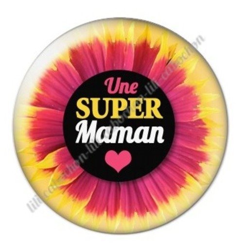 Cabochon résine à coller 25 mm maman j5