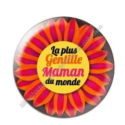 Cabochon résine à coller 25 mm maman j4