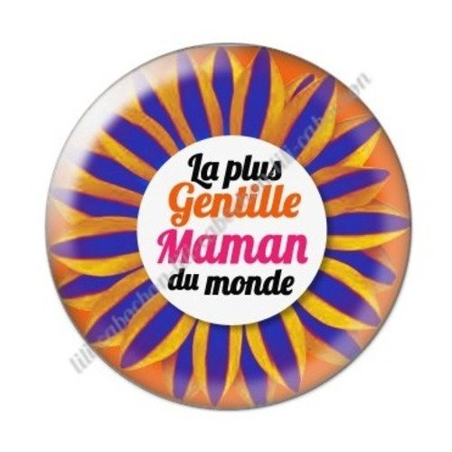 Cabochon résine à coller 25 mm maman j12