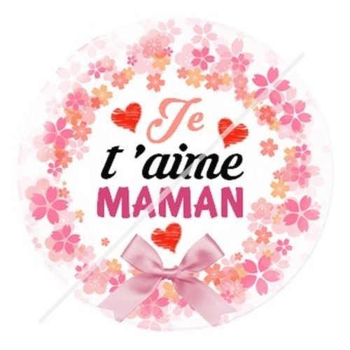 Cabochon résine à coller 25 mm maman k4