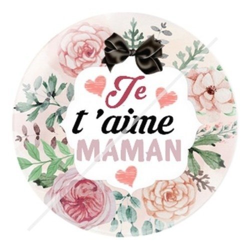 Cabochon résine à coller 25 mm maman k14