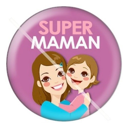 Cabochon résine à coller 25 mm maman l6