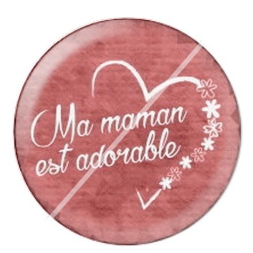 Cabochon résine à coller 25 mm maman m1