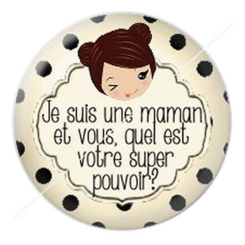 Cabochon résine à coller 25 mm maman n3