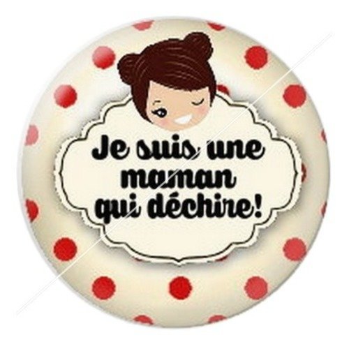 Cabochon résine à coller 25 mm maman n6