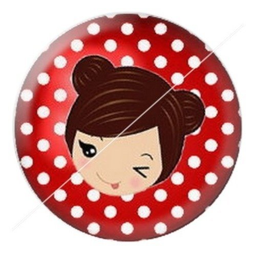 Cabochon résine à coller 25 mm maman n8