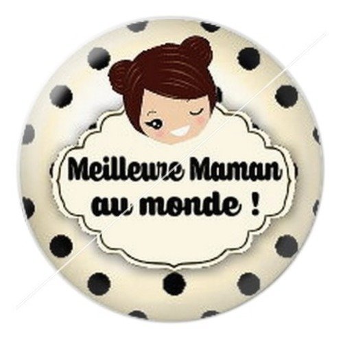 Cabochon résine à coller 25 mm maman n9