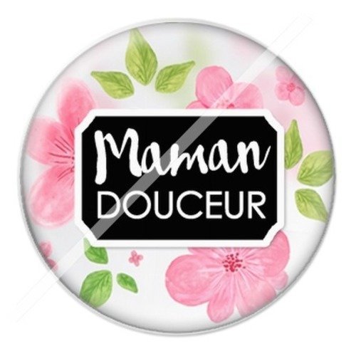 Cabochon résine à coller 25 mm maman o2