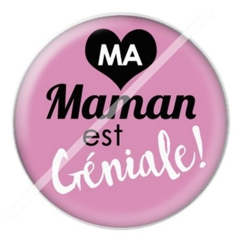 Cabochon résine à coller 25 mm maman o3