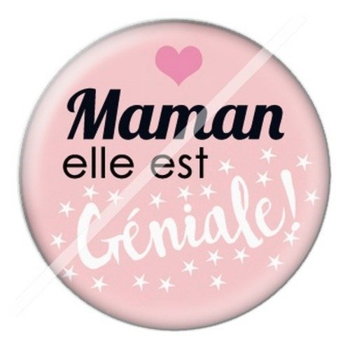 Cabochon résine à coller 25 mm maman o9