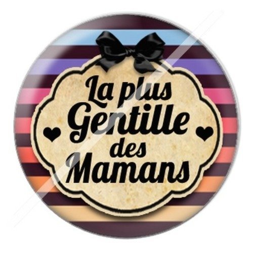 Cabochon résine à coller 25 mm maman p7