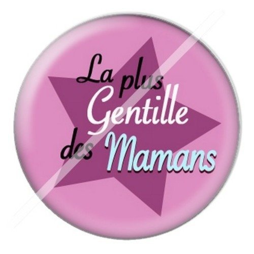 Cabochon résine à coller 25 mm maman p10