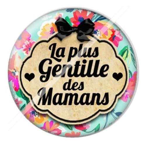 Cabochon résine à coller 25 mm maman p15
