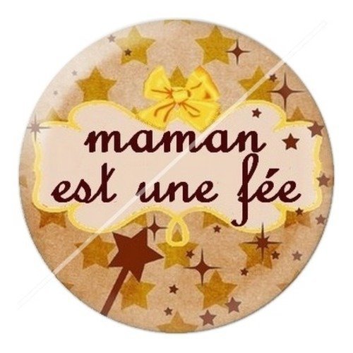Cabochon résine à coller 25 mm maman q9