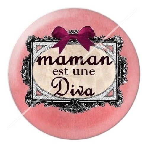 Cabochon résine à coller 25 mm maman q10